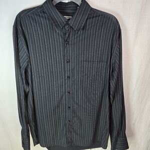 Bruno New York "Stretch" Mens_Longsleeve Buttondown Shirt Size Large Bla…